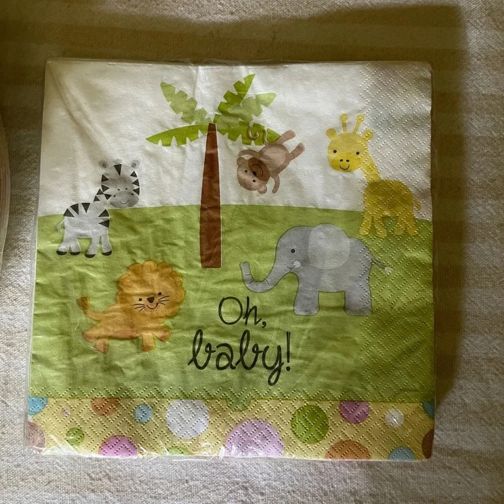 Safari Zoo Animal Plates & Napkins for Baby Shower